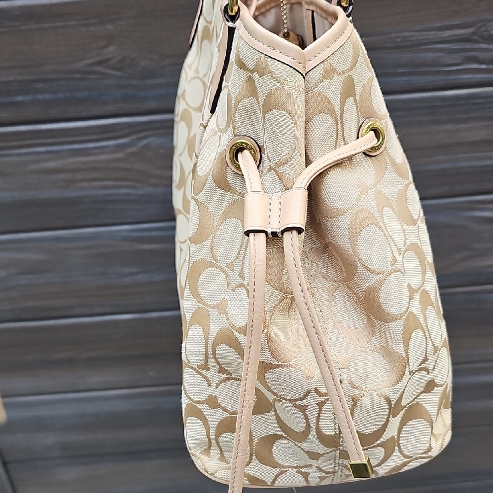 Coach Classic Monogram with Teal Glitter Heritage Stripe Like Brand Spanking New - Picture 10 of 11